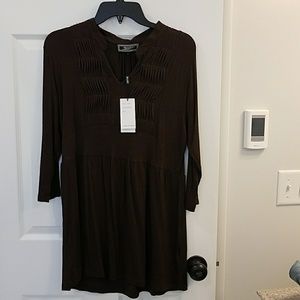 Brown tunic 3/4 length top
